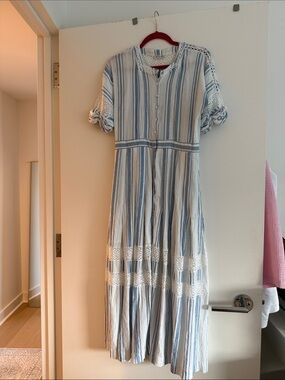 Love shack fancy blue/white dress